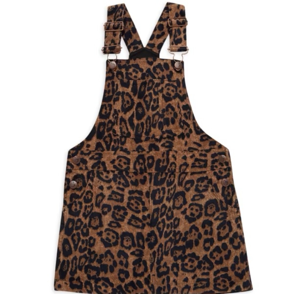 Joe’s Riley Leopard Print Corduroy Pinafore Dress - Brown & Black